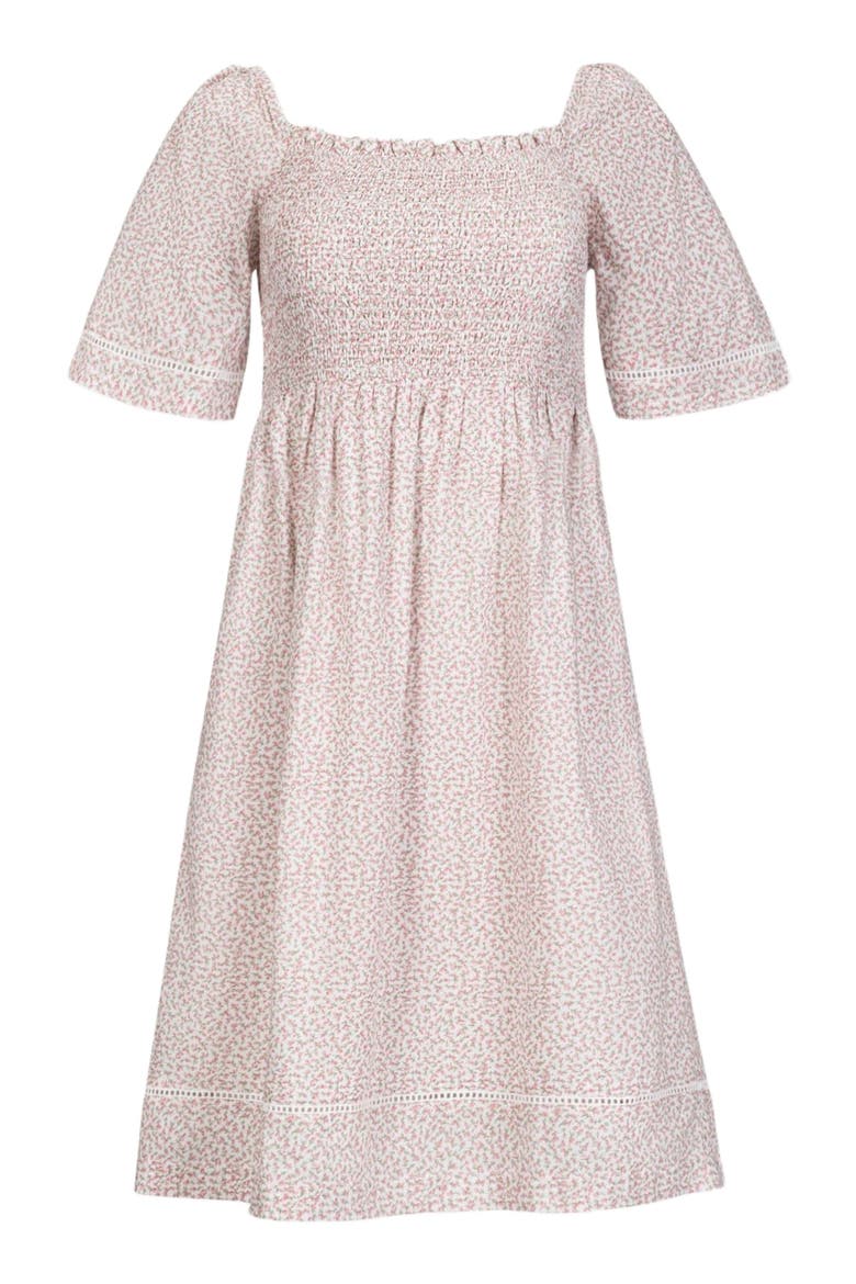 Women's Organic Bell Sleeve Smocked Dress, Alternate, color, Vintage Petal Ditsy