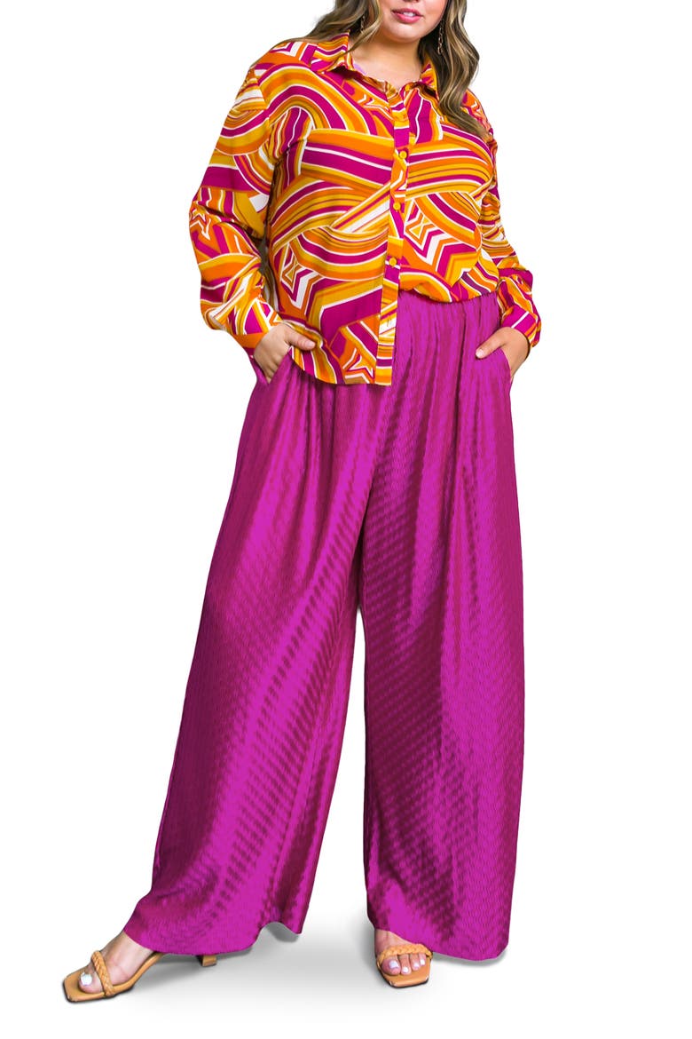 Jacquard Woven Pants, Alternate, color, FUCHSIA