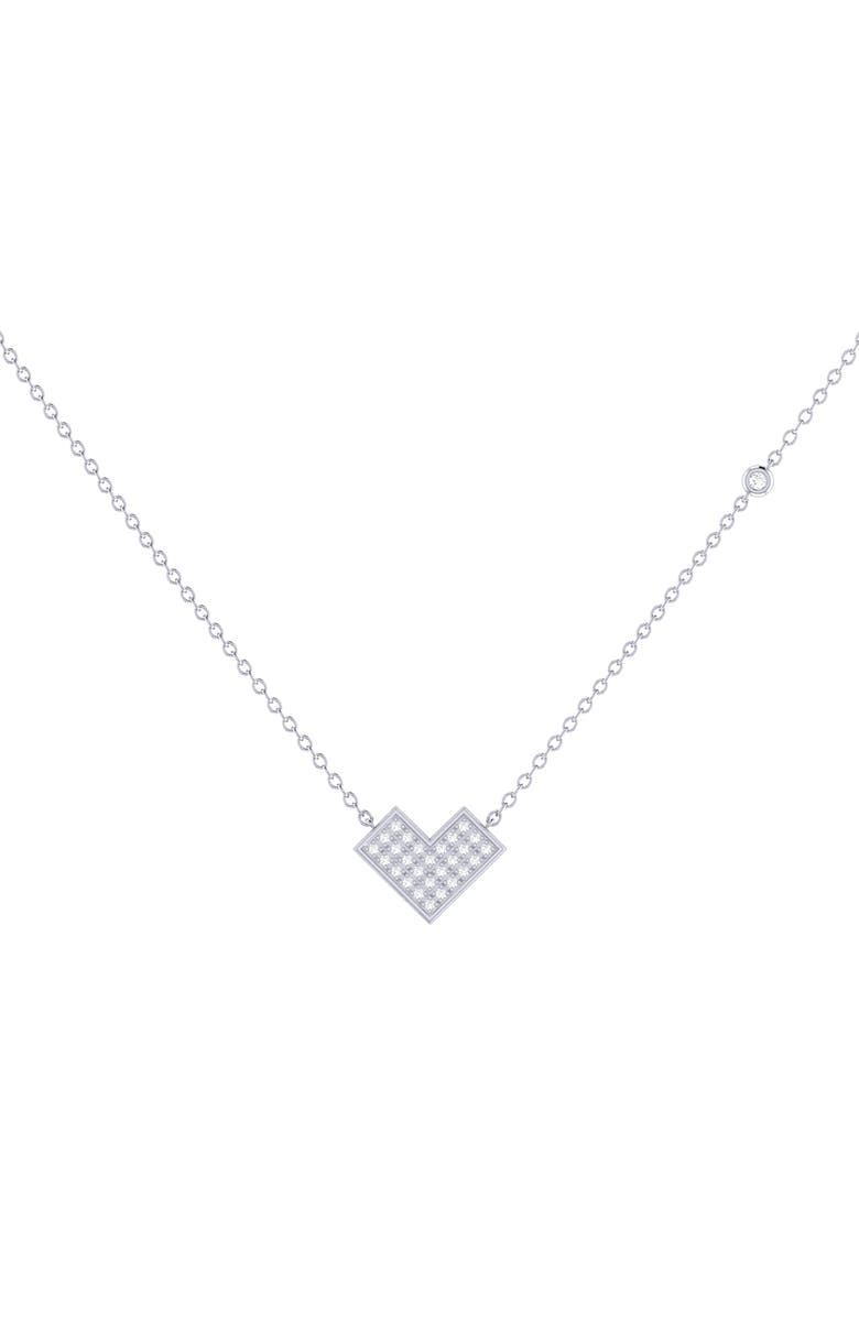 LuvMyJewelry One way Arrow Sterling Silver Diamond Necklace, Main, color, 