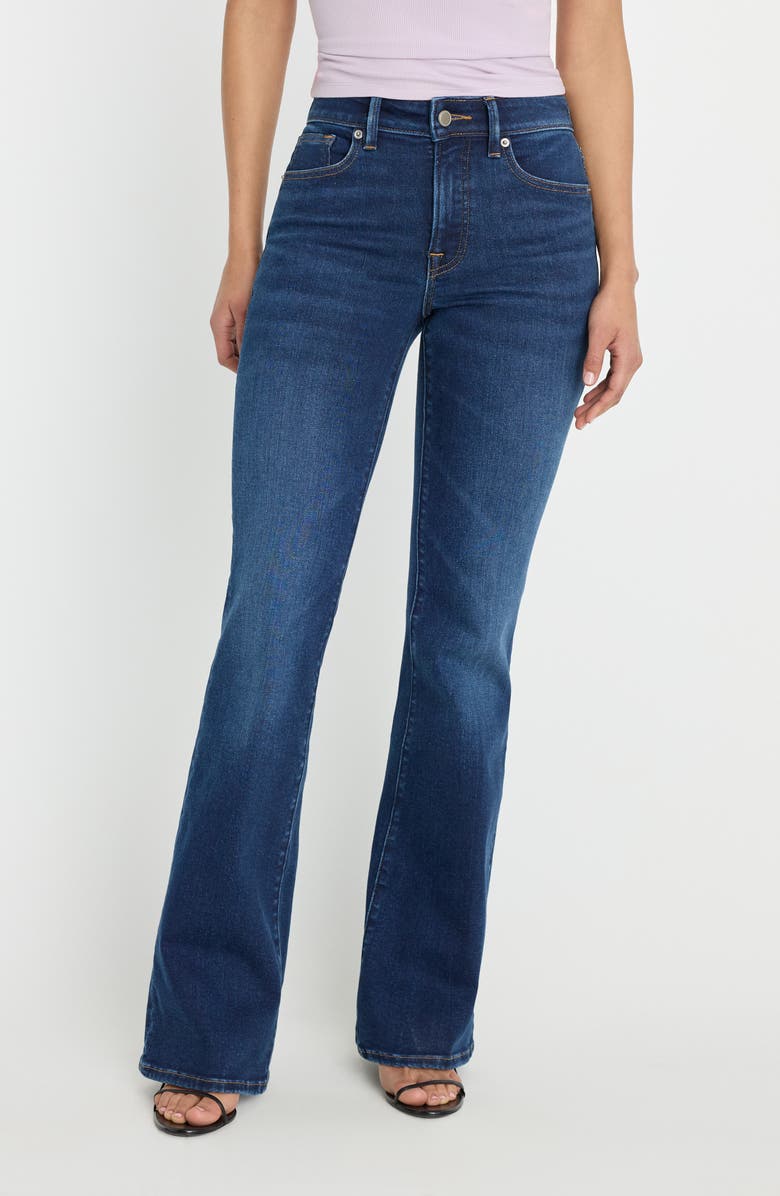 Good American Compression Good Legs Flare Jeans, Alternate, color, Indigo1229