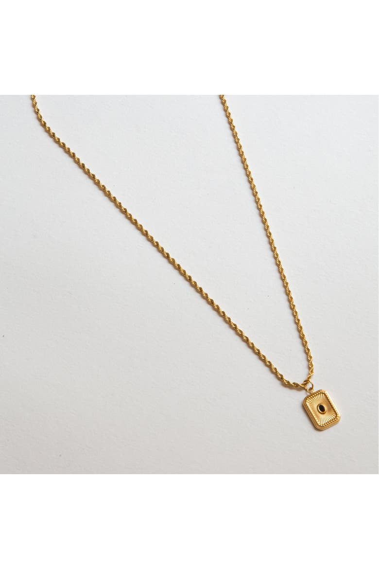 Onyx Gemstone Necklace, Alternate, color, Gold