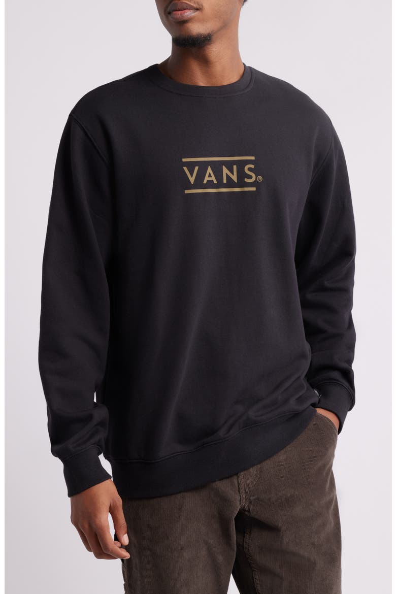 Half Box Crewneck Sweatshirt, Main, color, BLACK