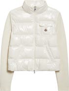 Moncler Mixed Media Quilted Down Puffer Cardigan