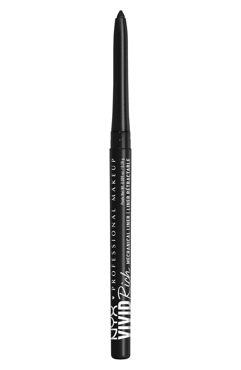 NYX PROFESSIONAL MAKEUP Vivid Rich Retractable Eyeliner Pencil, Main, color, Always Onyx