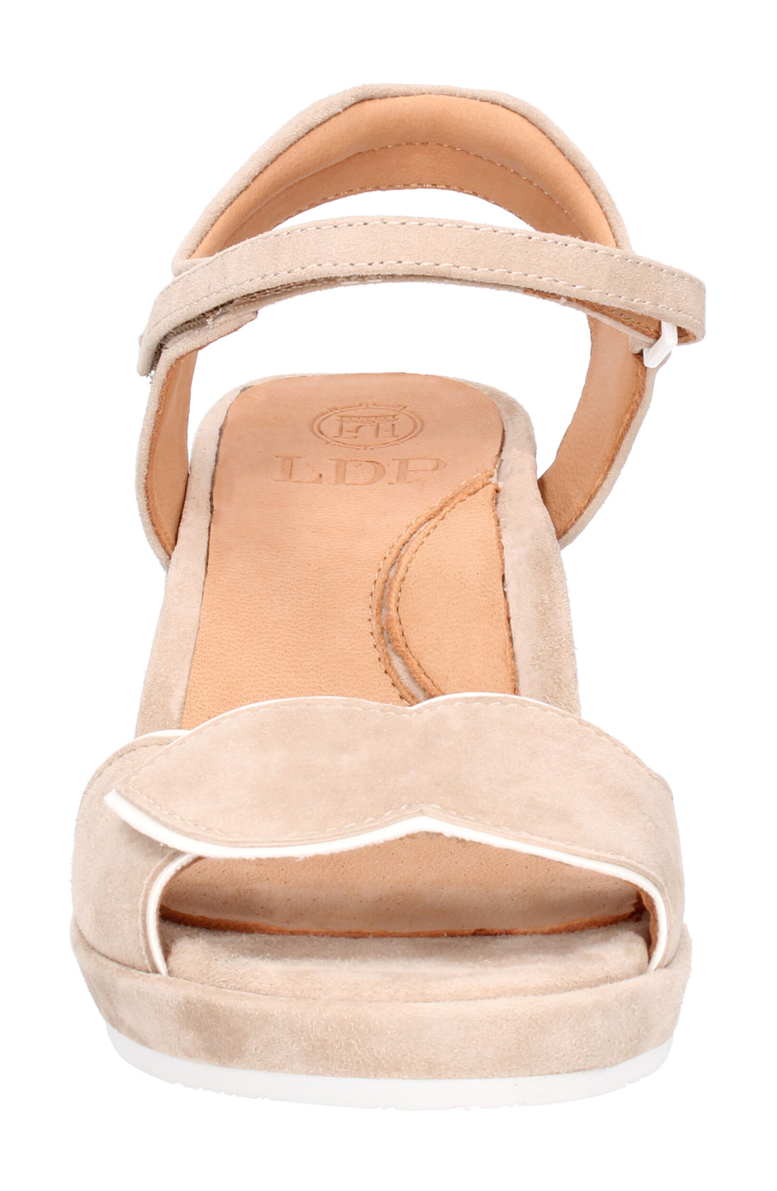 L'Amour des Pieds Marora Wedge Sandal, Alternate, color, Taupe/ White