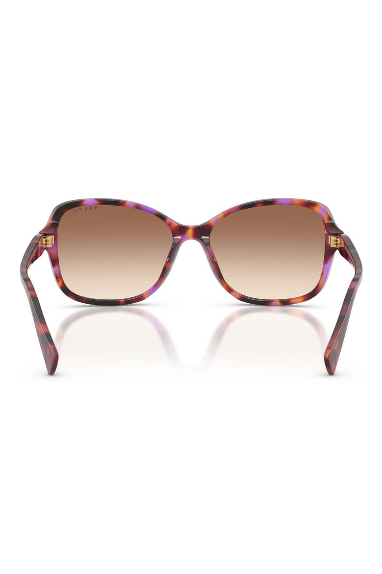 57mm Square Sunglasses, Alternate, color, VIOLET HAVANA / GRADIENT BROWN