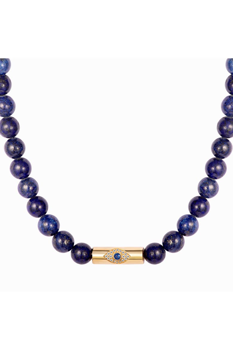 Lapis Beaded Rod Eye Necklace, Main, color, blue