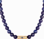 Gemma Azzurro Lapis Beaded Rod Eye Necklace