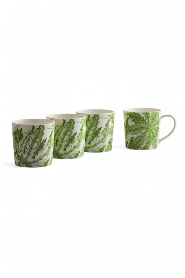 Freya Mug - Porcelain - Set 4, Alternate, color, GREEN