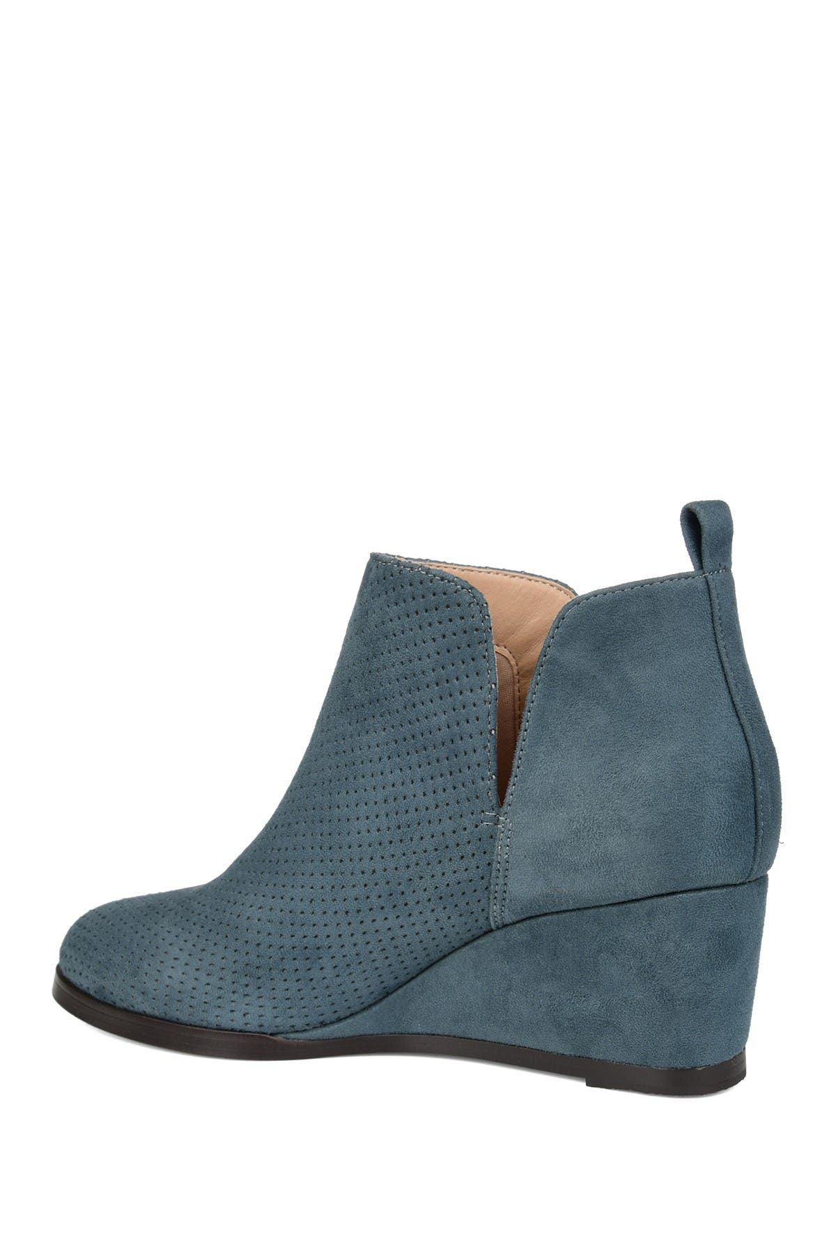 Journee Collection Mylee Perforated Wedge Bootie, Alternate, color, Blue