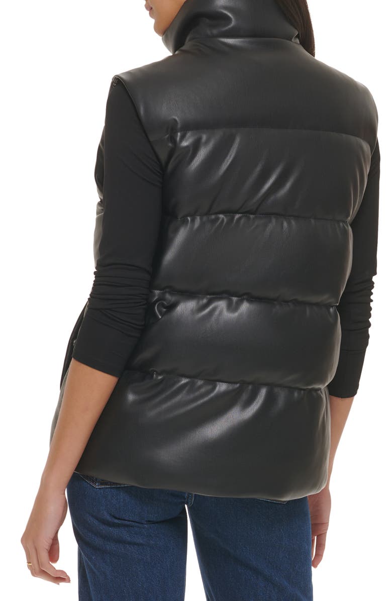 Levi's<sup>®</sup> Water Resistant Faux Leather Relaxed Puffer Vest, Alternate, color, 