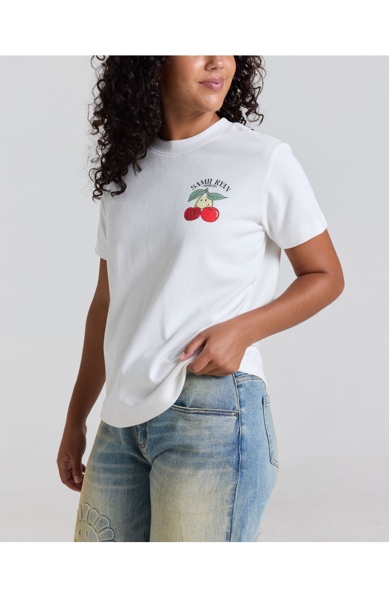 Samii Ryan Smiley Freshly Picked Boxy Tee, Alternate, color, White