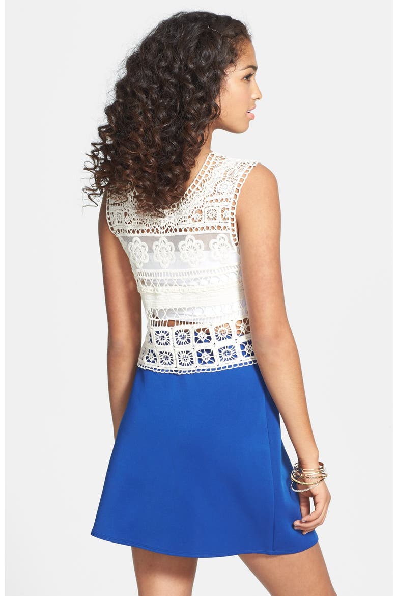 Frenchi® Knit A-Line Skirt, Alternate, color, BLUE MAZARINE