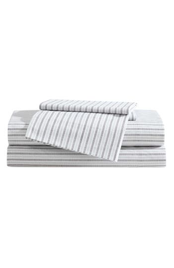 EDDIE BAUER EDDIE BAUER TICKING STRIPE 200 THREAD COUNT COTTON PERCALE SHEET SET