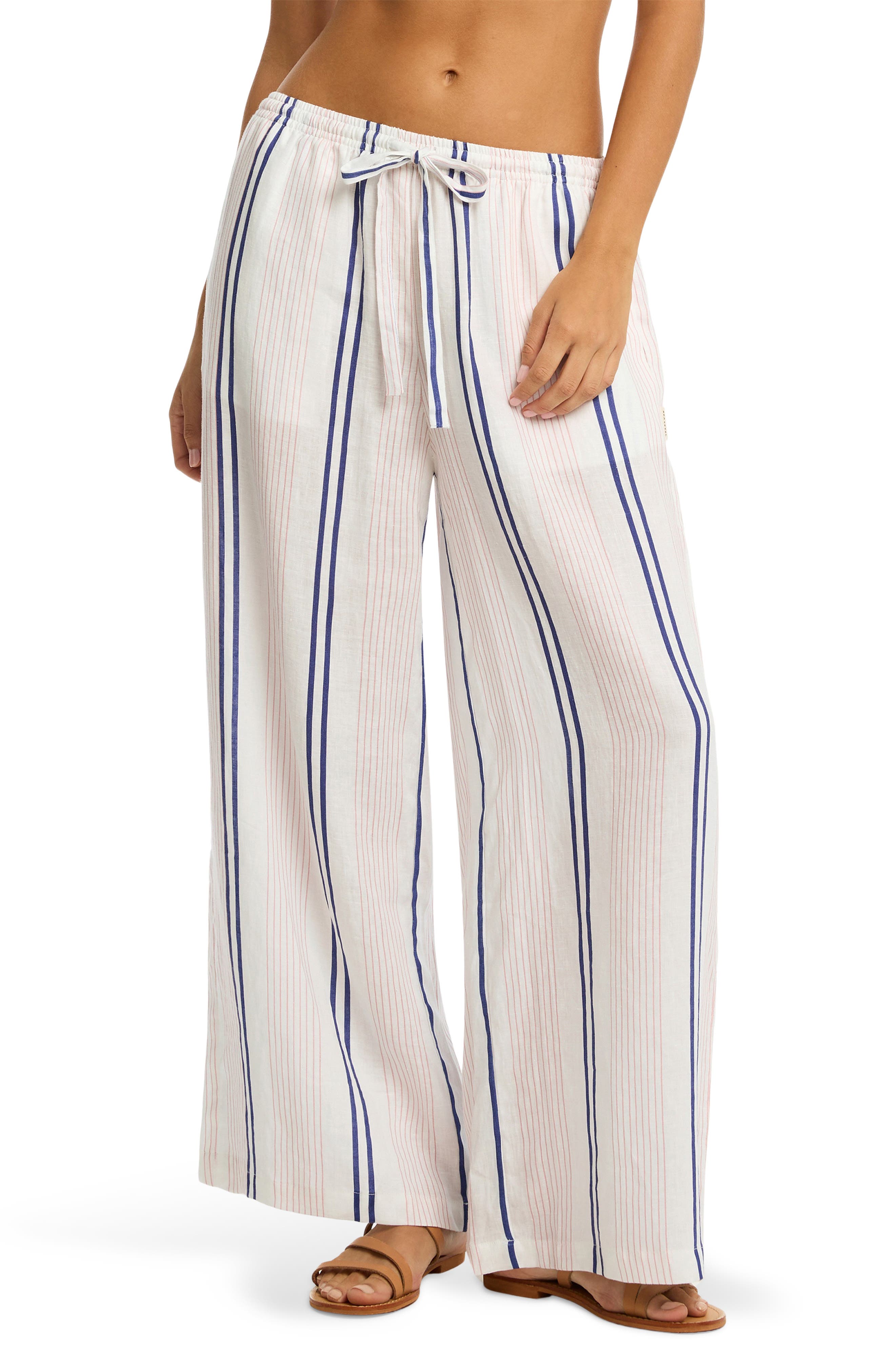 Sea Level Newport Surf Cover-up Pants In Pink