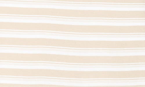 Shop Rabanne Stripe Cotton T-shirt In Rayures Beige Blanc