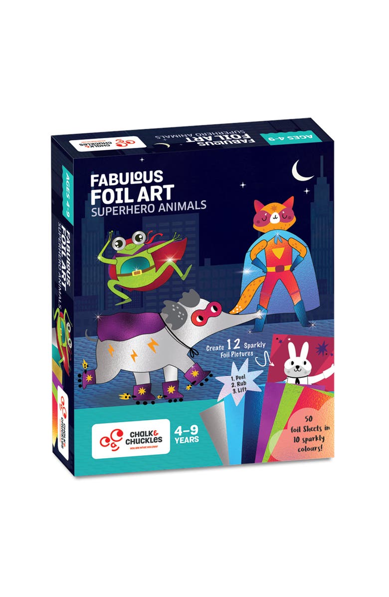 Chalk & Chuckles Fabulous Foil Art-Superhero Animals, Main, color, NO COLOR