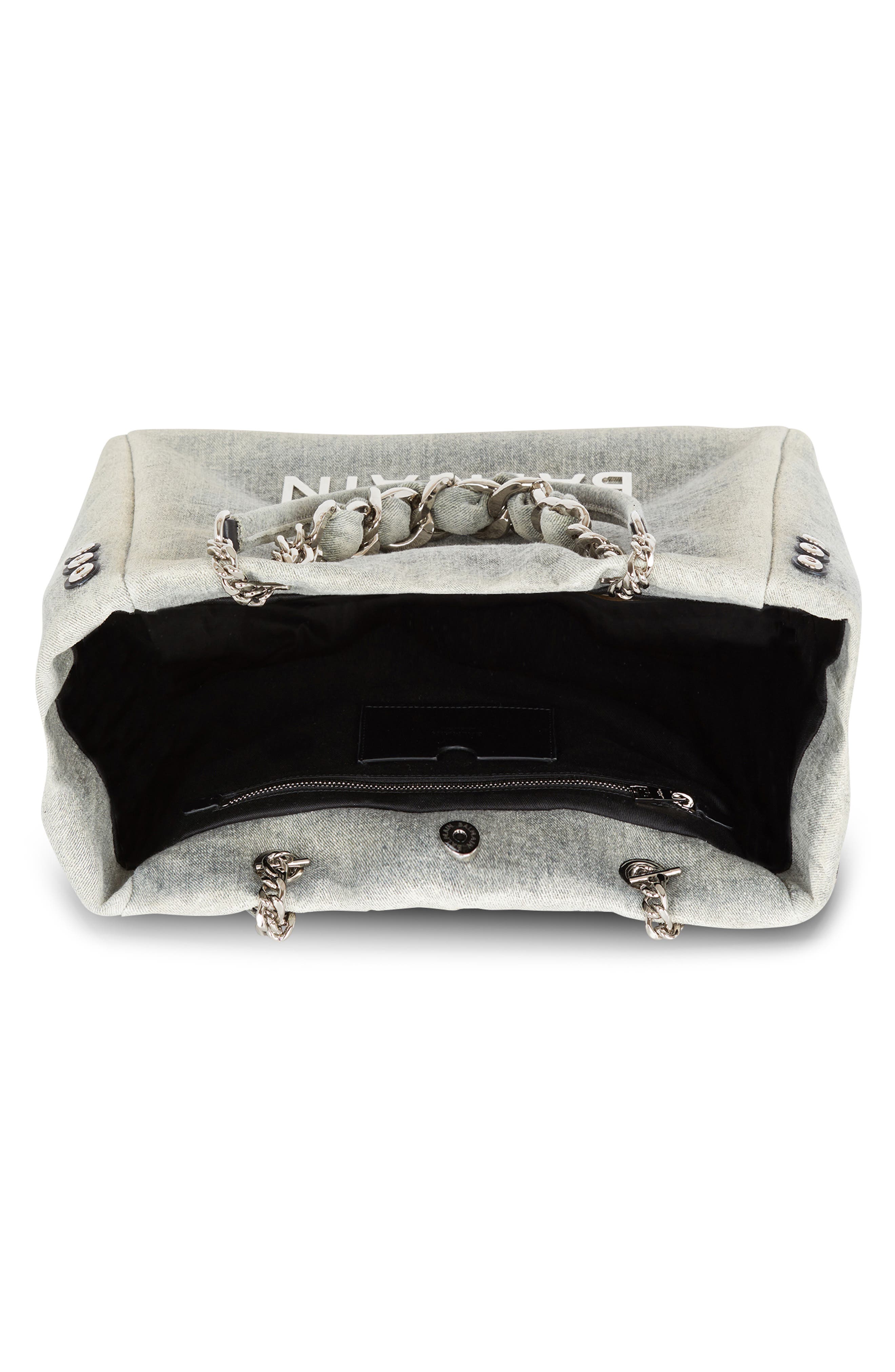 Balmain 1945 Soft Washed Denim Tote, Alternate, color, 
