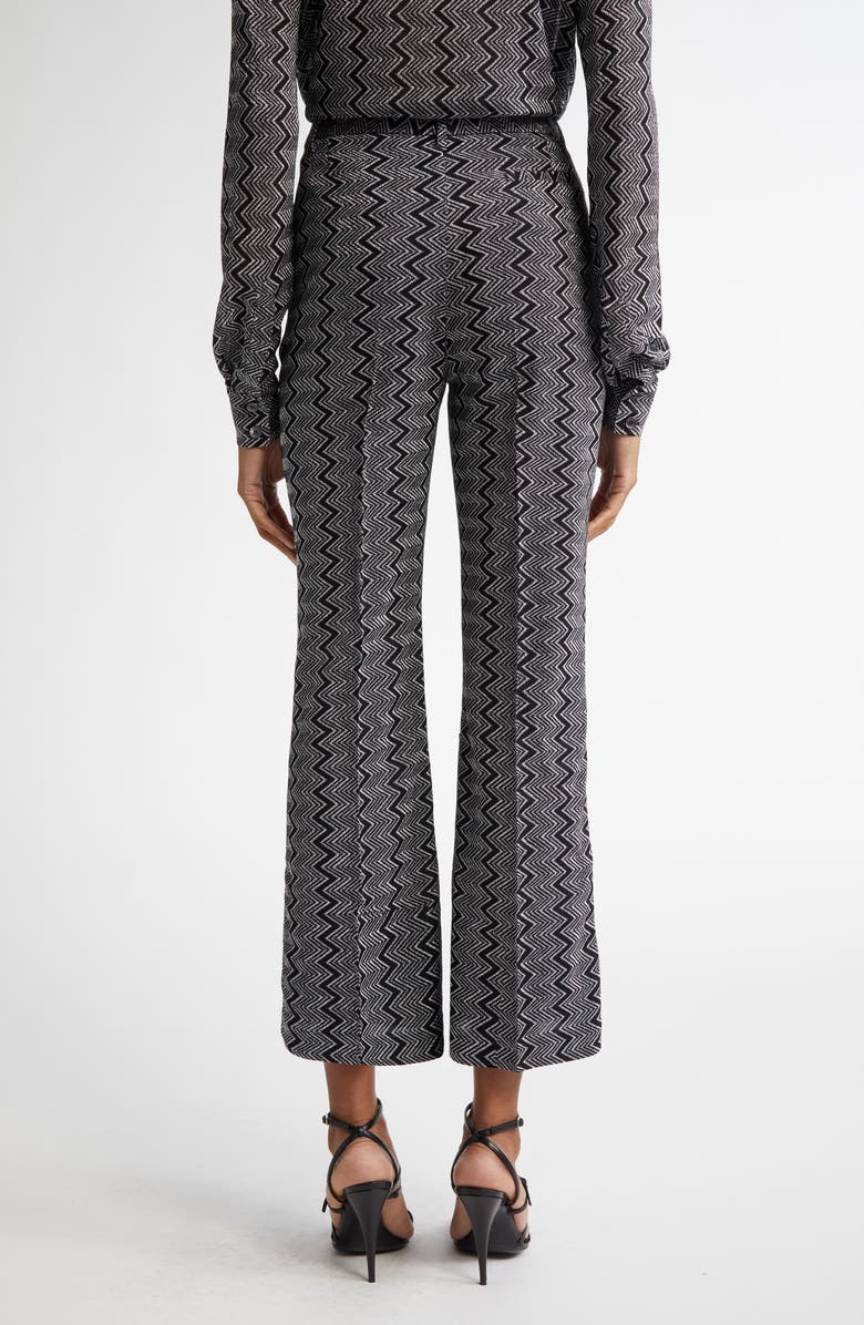 Missoni Metallic Zigzag Crop Flare Pants, Alternate, color, 