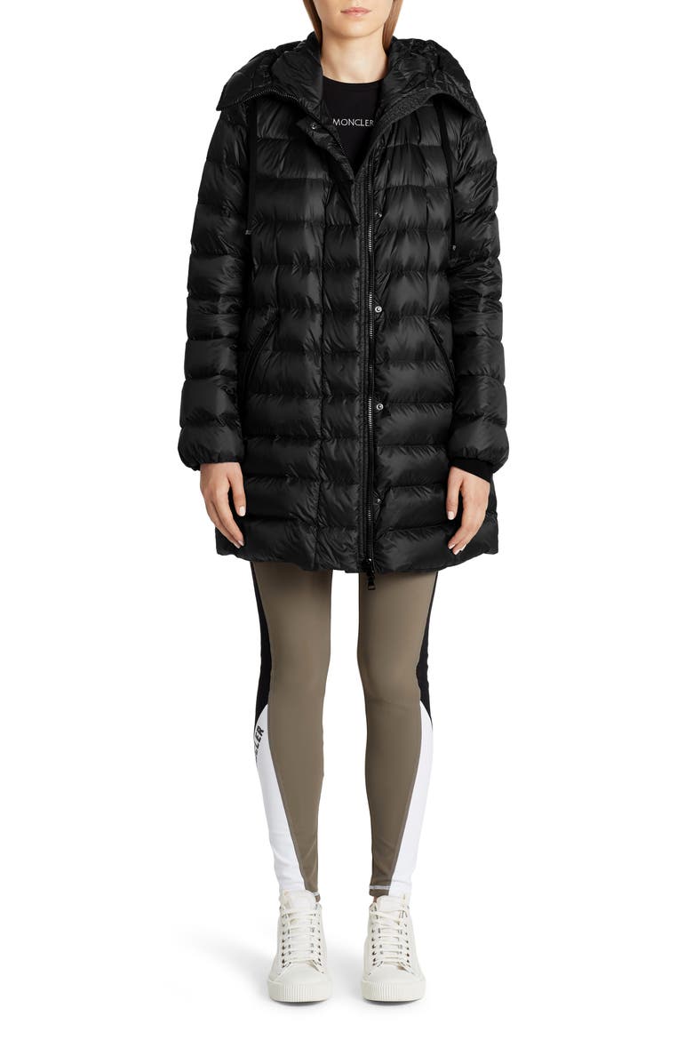 Gnosia Water Resistant Down Puffer Coat, Alternate, color, BLACK
