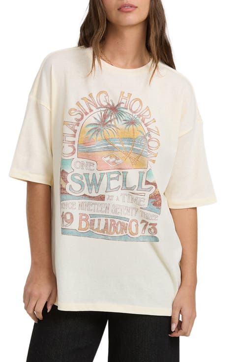 The Sun Rises Oversize Cotton Graphic T-Shirt