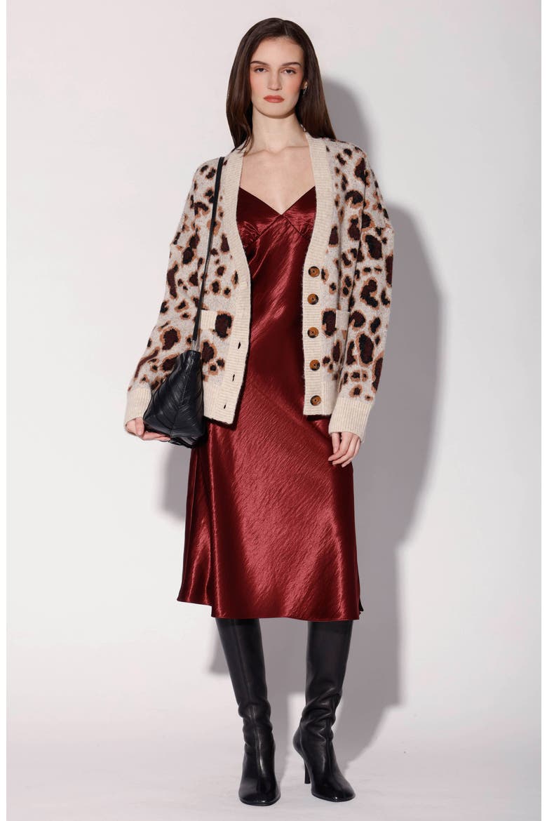 Abigail Button Front Cardigan, Alternate, color, LEOPARD KNIT