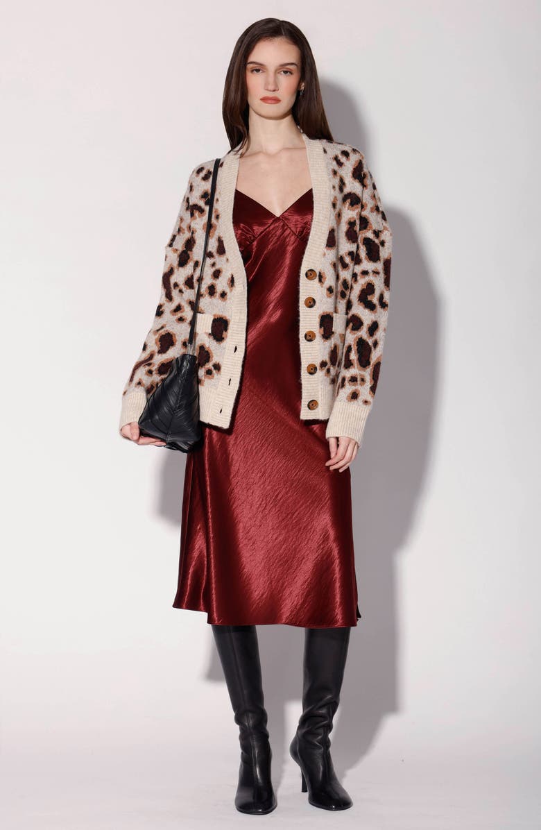 Walter Baker Abigail Button Front Cardigan, Alternate, color, Leopard Knit