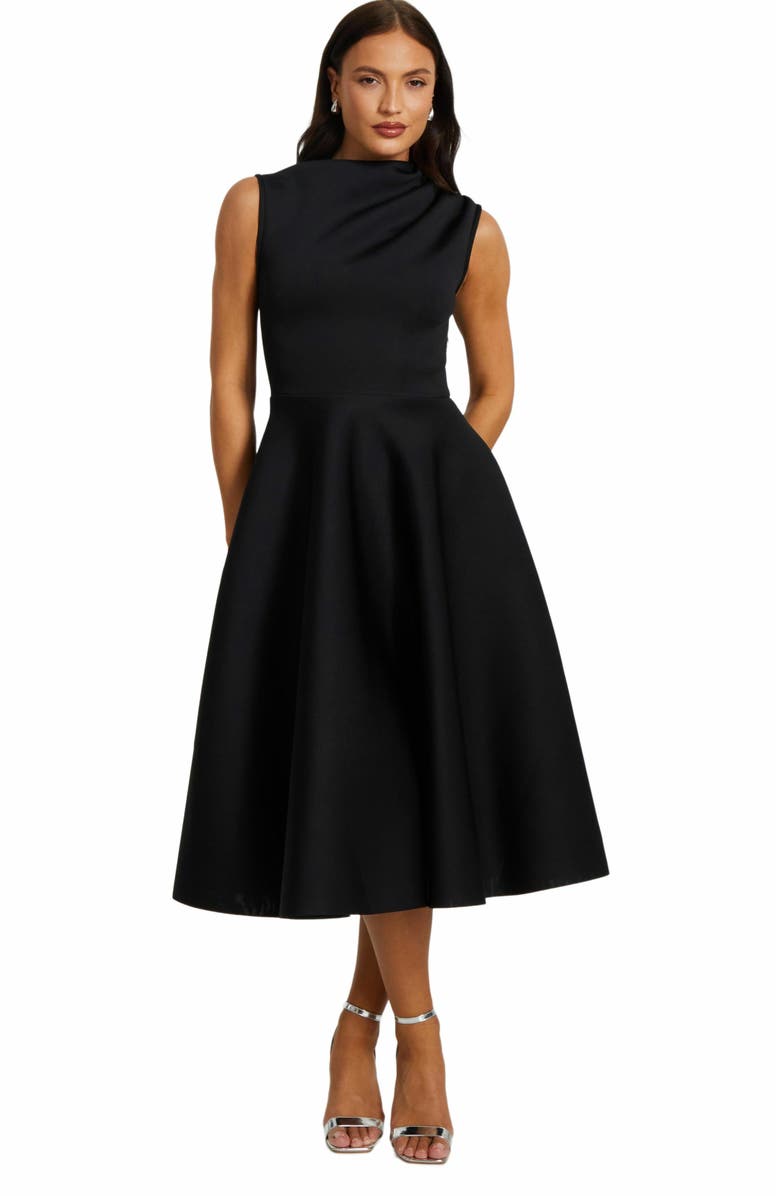 QUIZ Scuba Foam High Neck Midi Dress, Main, color, 