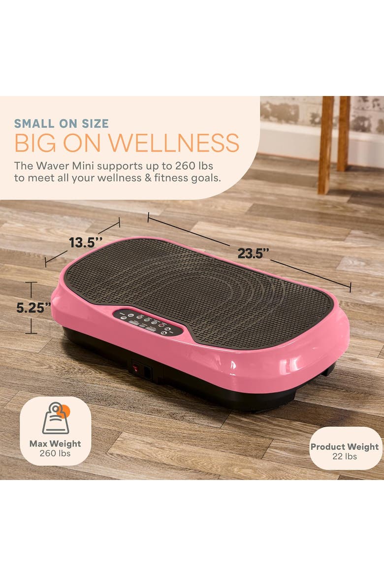 Waver Mini Vibration Plate Exercise Machine for Muscle Toning & Recovery, Alternate, color, Pink