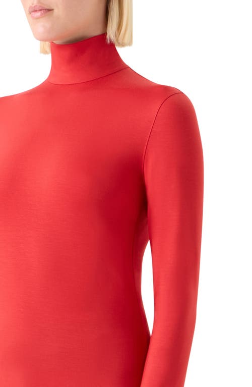 Akris Punto Modal Jersey Mock-neck Shirt In Red