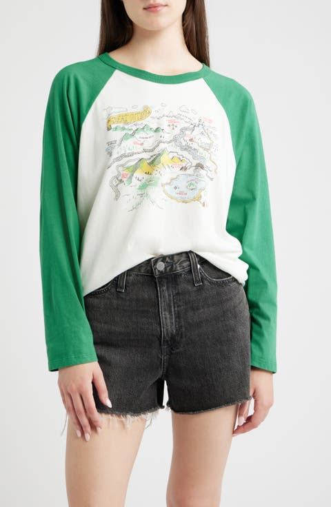 Map of Nowhere Oversized Raglan Graphic Tee