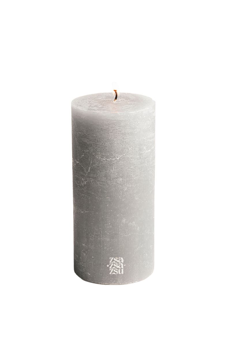 Zsa Zsa Zsu Deurne Pillar Candle 7 In, Alternate, color, Grey