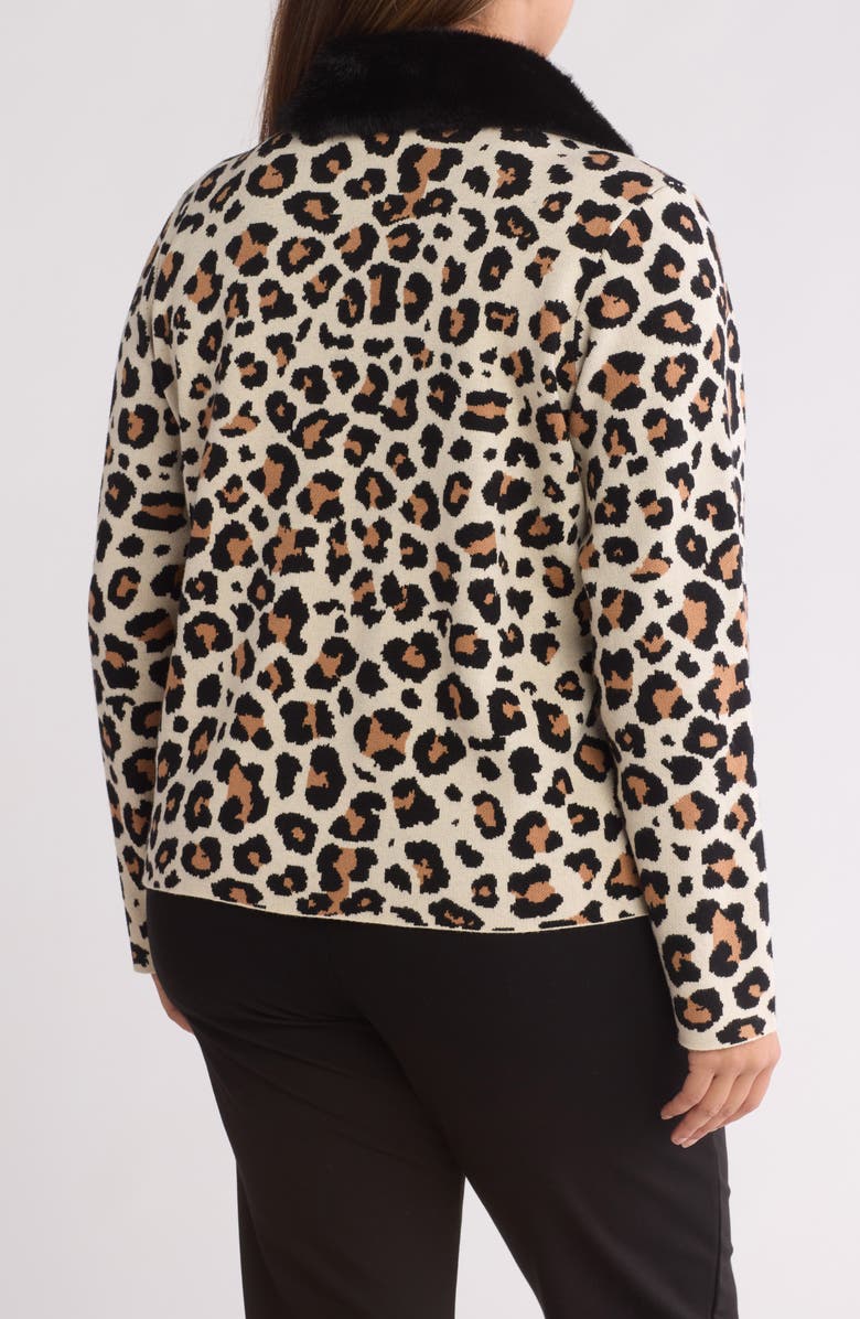 BY DESIGN Isa Faux Fur Collared Cardigan, Alternate, color, Keira Leopard