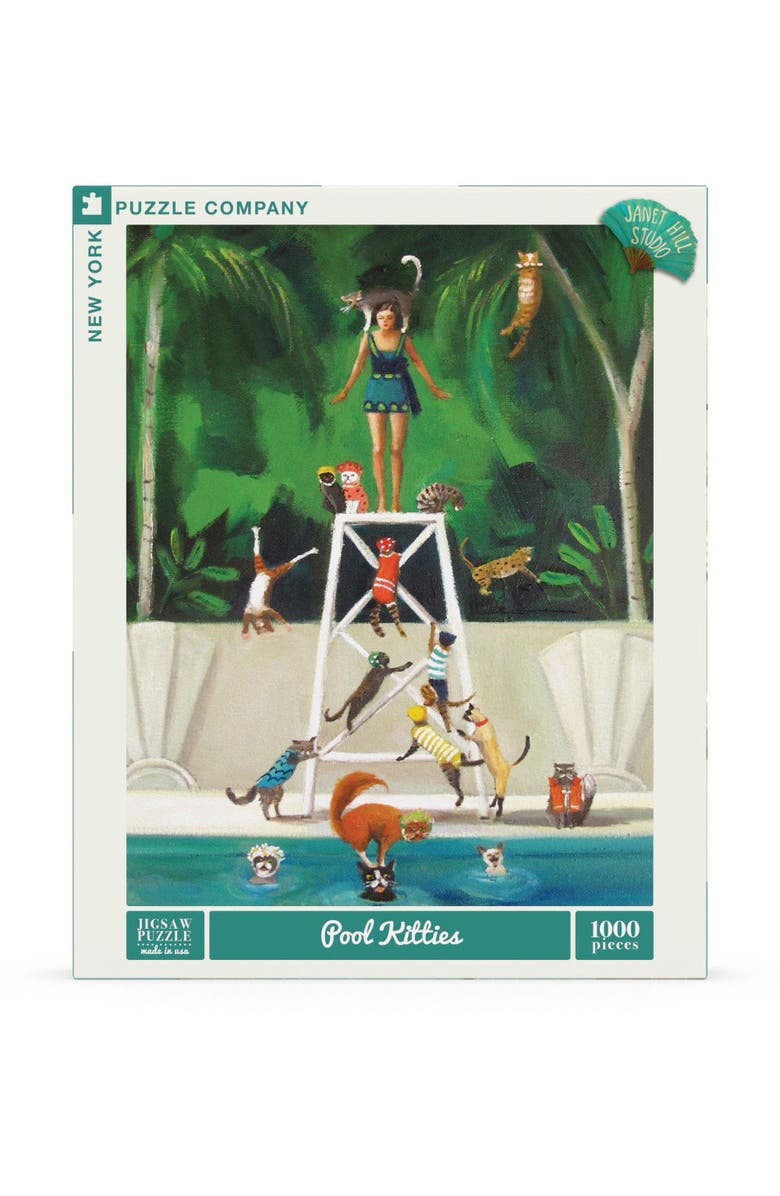 NEW YORK PUZZLE COMPANY Pool Kitties 1000 Piece Puzzle, Main, color, NO COLOR