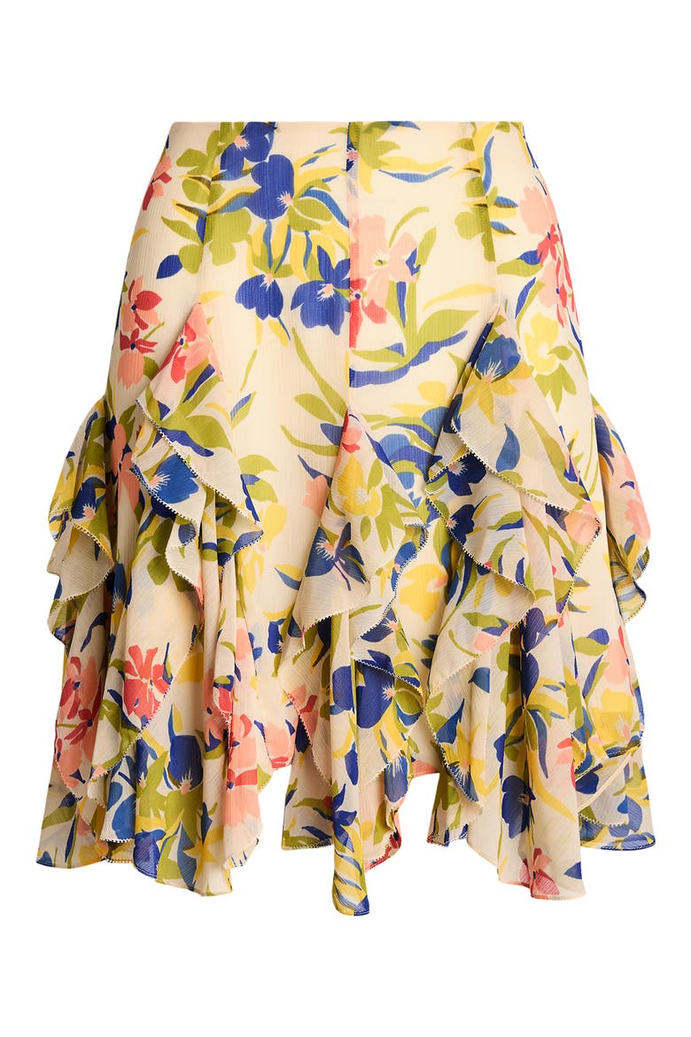 Floral Crinkle Skirt, Alternate, color, CREAM/ BLUE MULTI