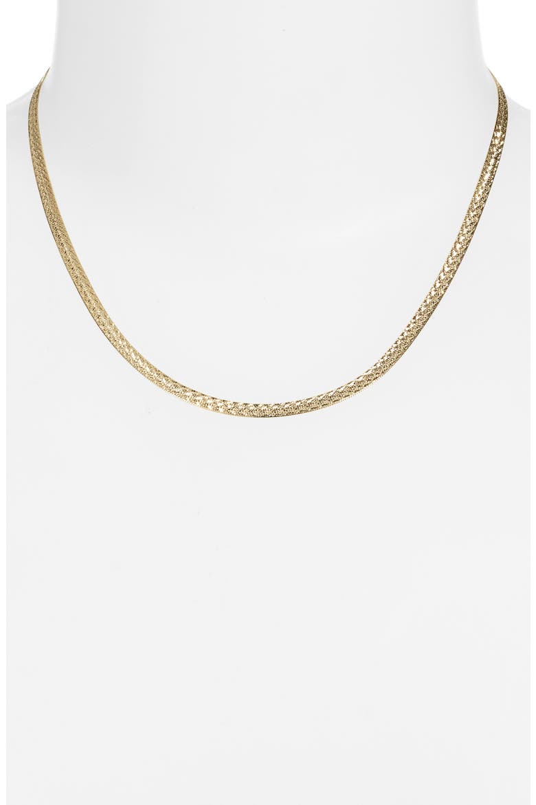Textured Snake Chain Necklace, Alternate, color, GOLD