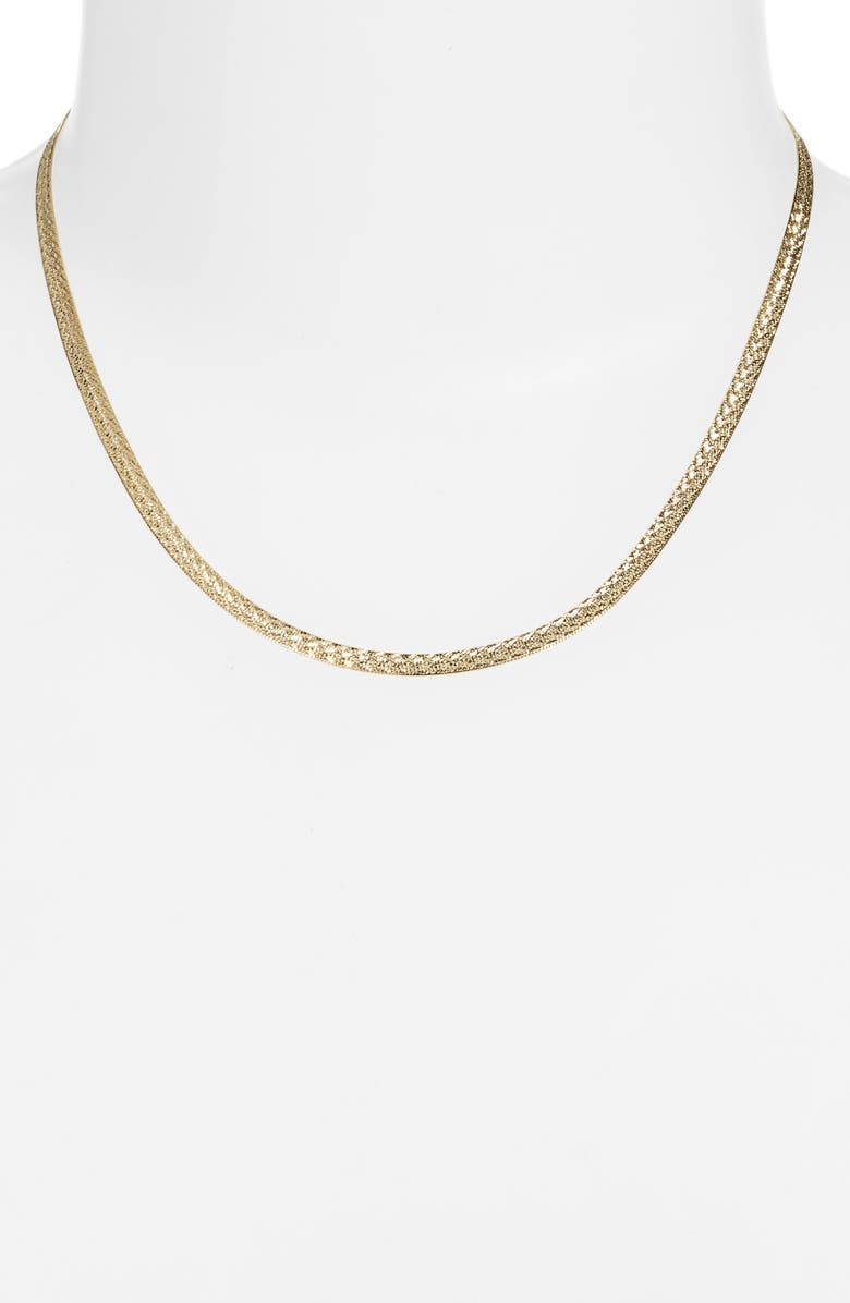 Argento Vivo Sterling Silver Textured Snake Chain Necklace, Alternate, color, Gold