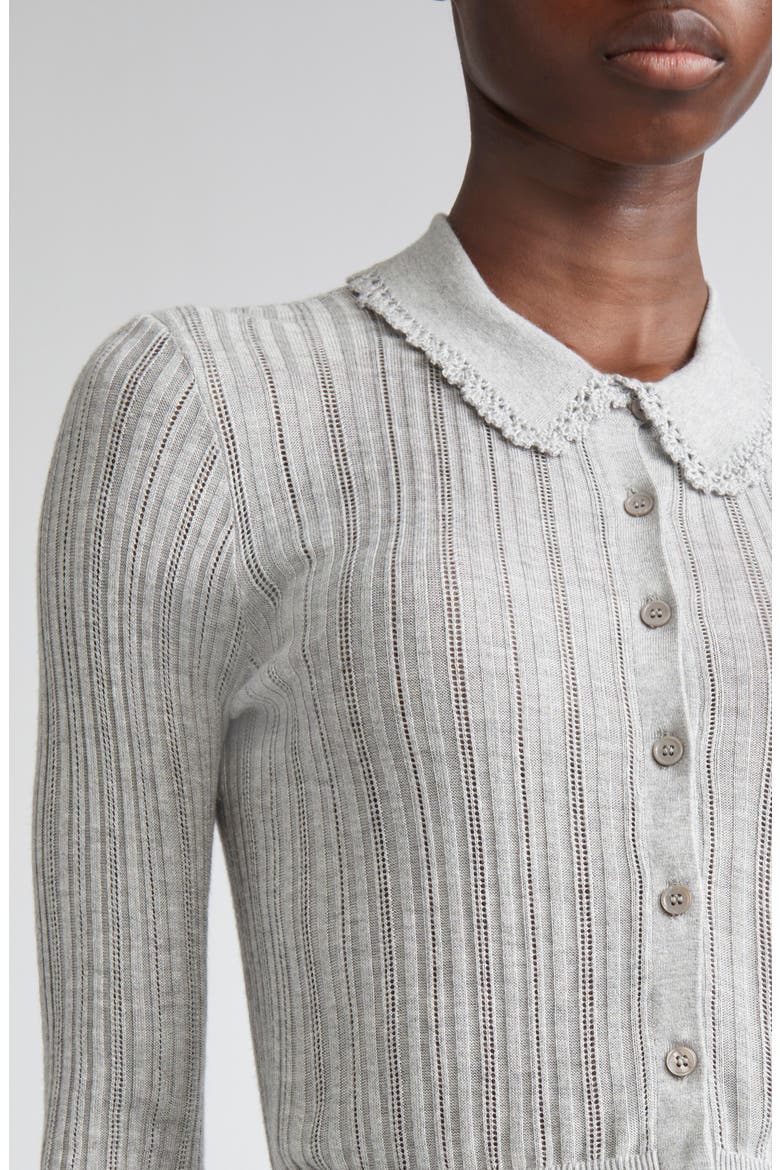 Lottie Pointelle Rib Cardigan, Alternate, color, SLATE