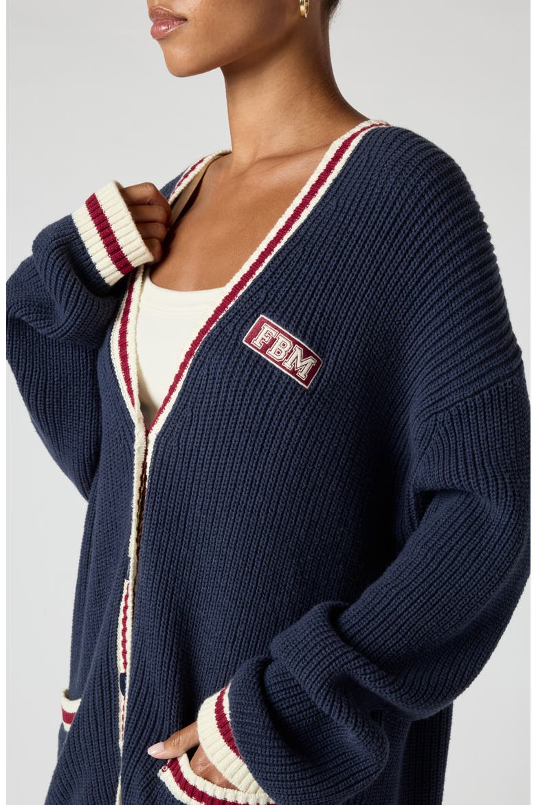 Varsity Cardigan, Alternate, color, NAVY
