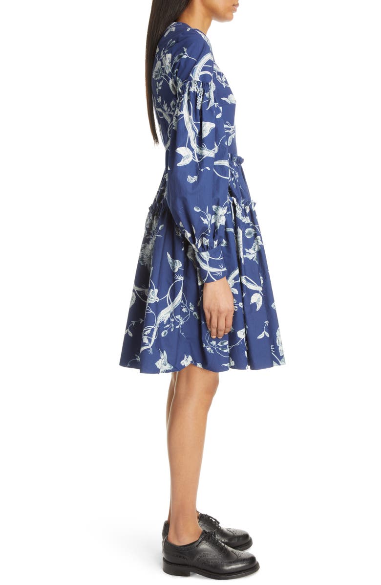 Erdem Floral Long Sleeve Tiered Cotton Dress, Alternate, color,