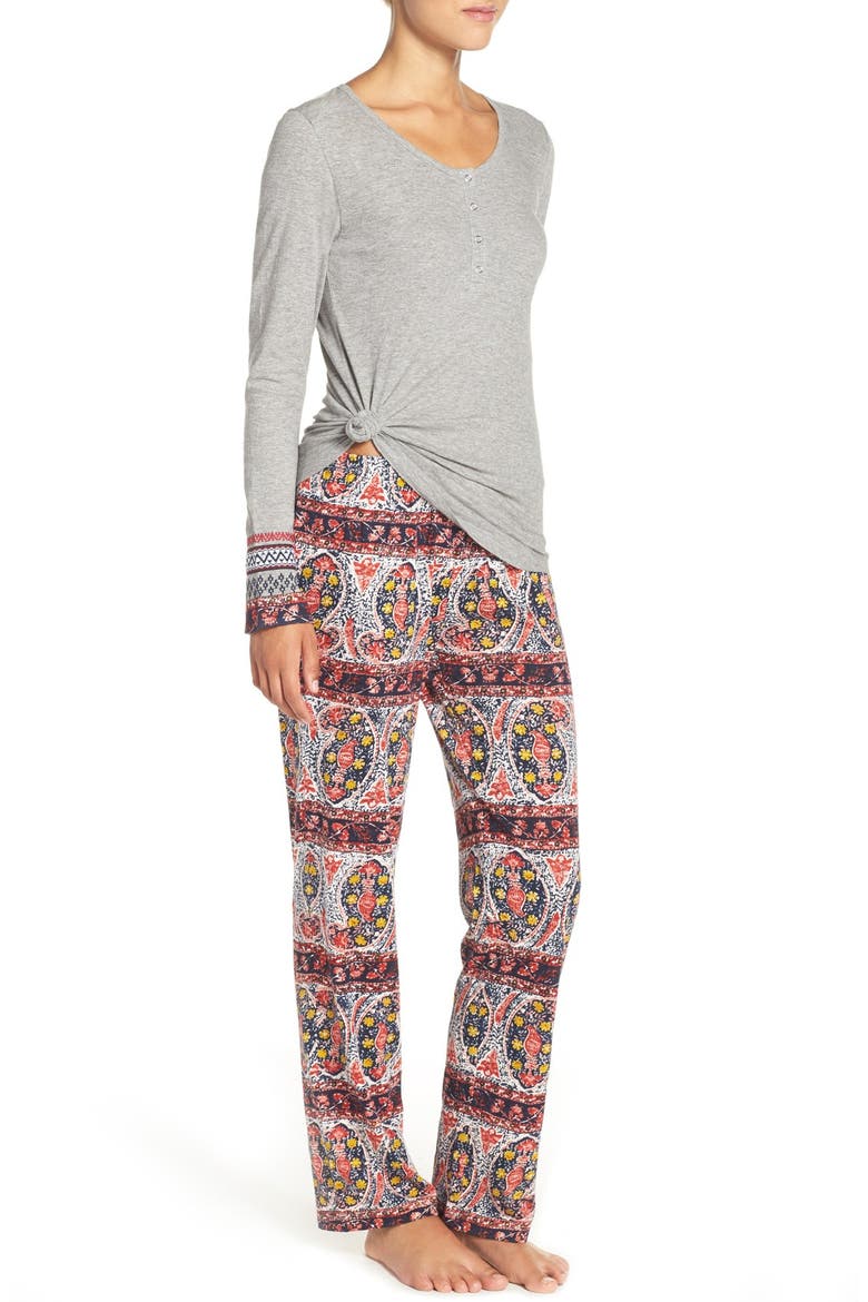Henley Pajamas, Alternate, color, PAISLEY STRIPES