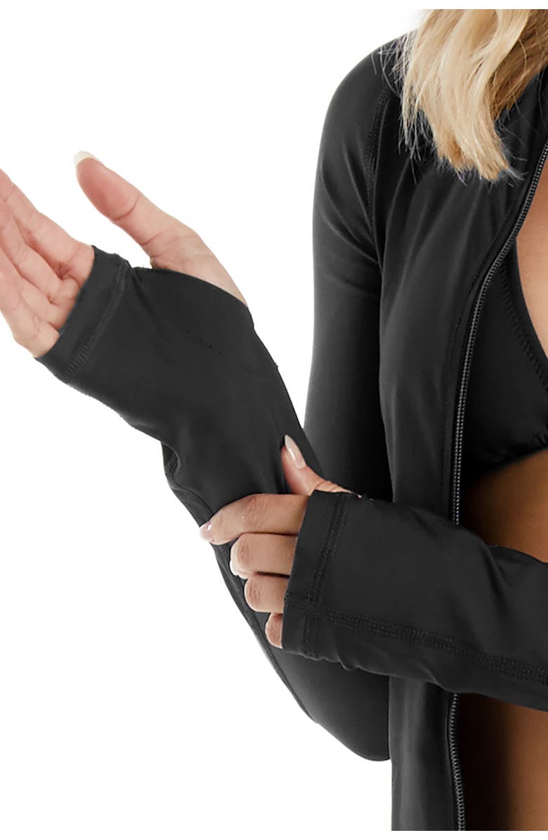 HELEN JON Beach Break Rash Guard UPF 50+, Alternate, color, Black