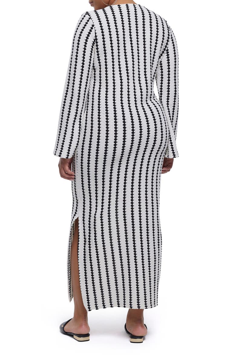River Island Stripe Long Sleeve Knit Midi Dress, Alternate, color, 