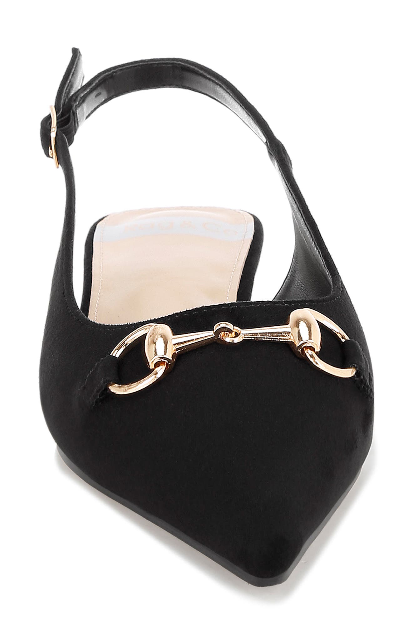 Bell Flower Leather Slingback Pump, Alternate, color, BLACK SUEDE