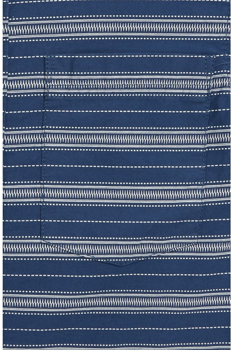 Print Poplin Woven Shirt, Alternate, color, NAVY DENIM STIPPLE STRIPE