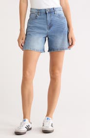 Vigoss High Waist Side Slit Denim Shorts