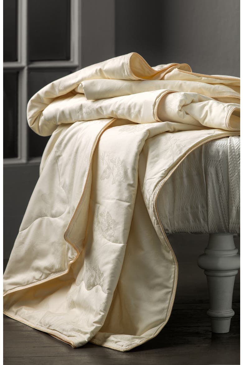 Selena Light Tussah silk comforter, Alternate, color, White