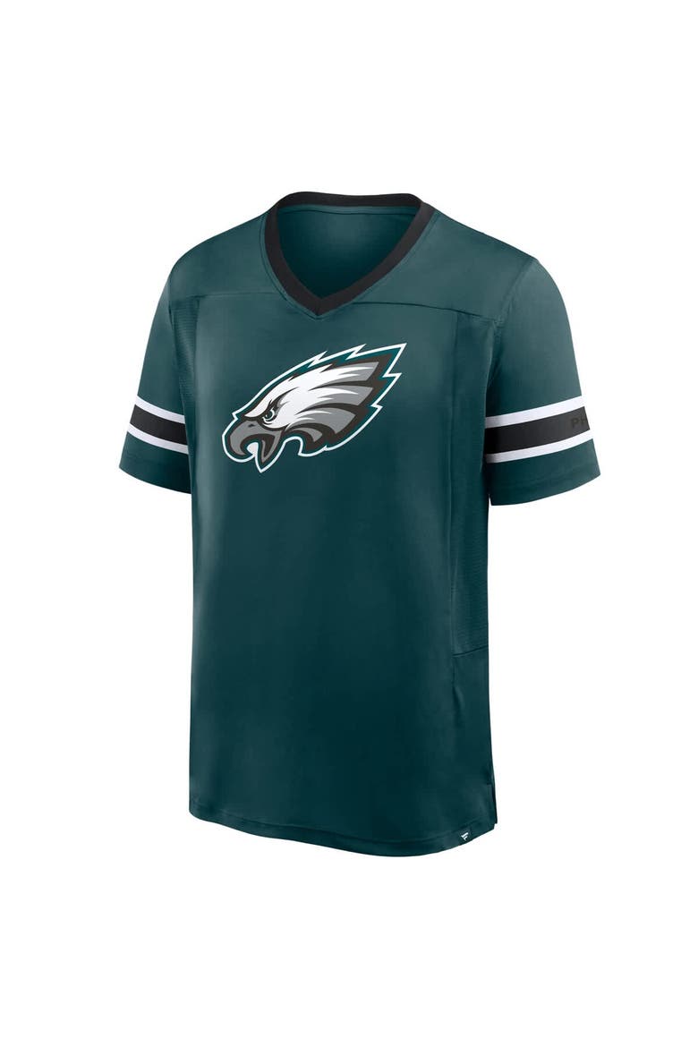 Men's Fanatics Midnight Green Philadelphia Eagles Hometown Premium Hashmark V-Neck T-Shirt, Alternate, color, Green