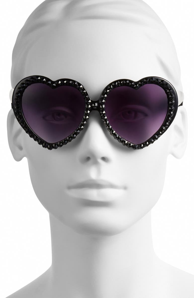 Gasoline Glamour 'Lolita' 62mm Heart Shaped Sunglasses, Alternate, color,