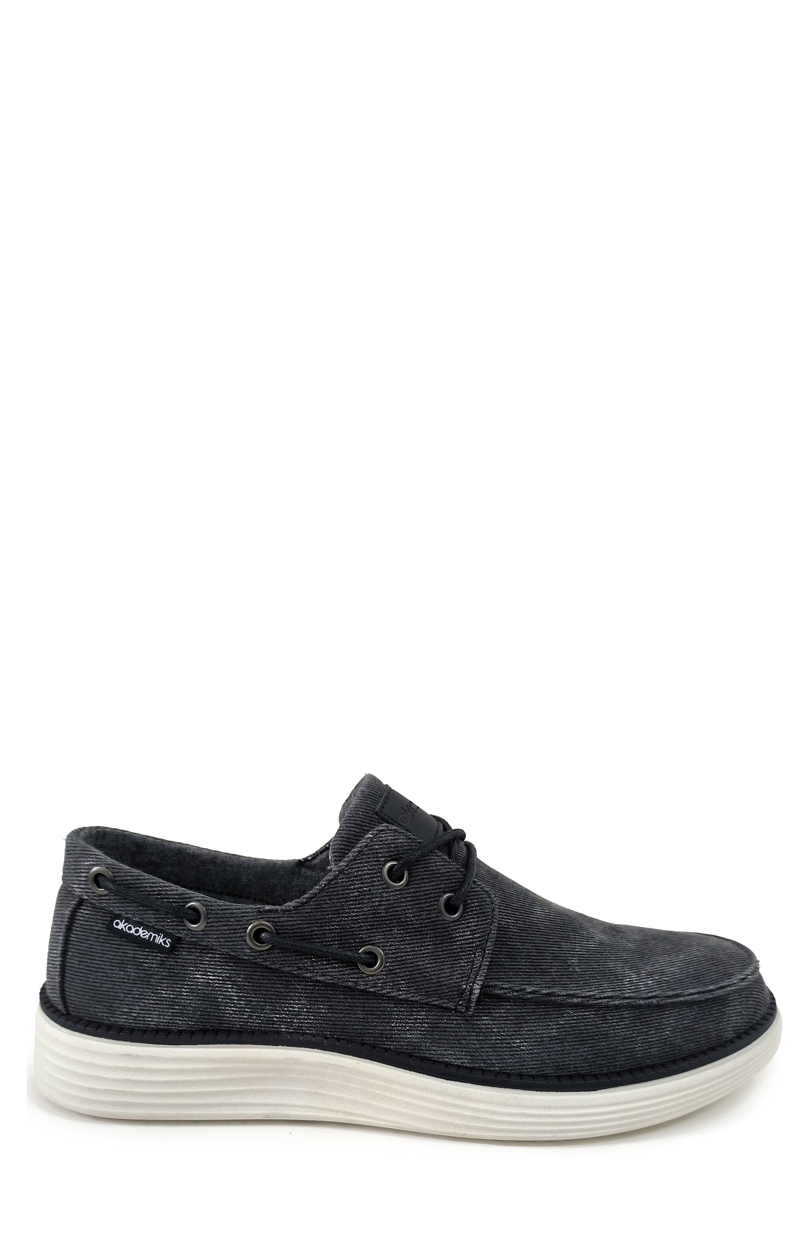 AKADEMIKS Knox Boat Shoe, Alternate, color, Black